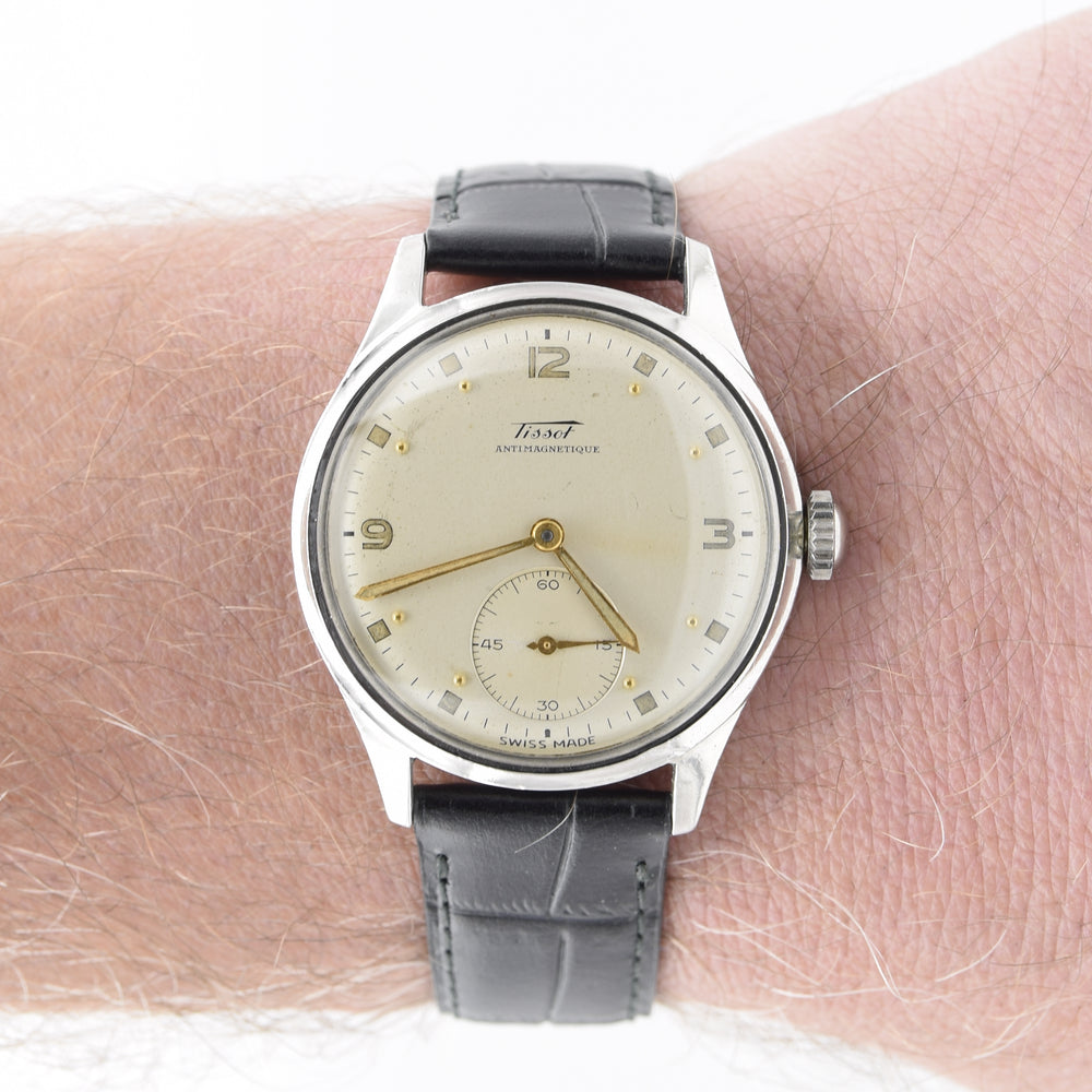 1949 Tissot Antimagnetique Manual Wind Wristwatch Model 6605 with Original & amazingly attractive dial