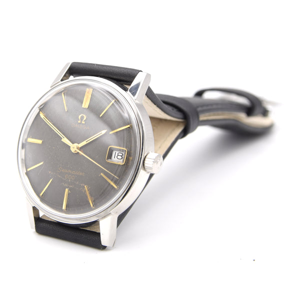 1965 Omega Seamaster 600 unusual rare  graphite grey quilted dial  in Stainless Steel Model 136.011