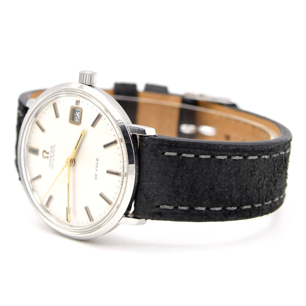 1968 Omega Deville steel Automatic all original satin Dial date Model 166.033 Mint condition