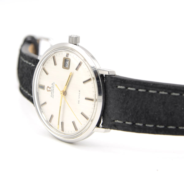 1968 Omega Deville steel Automatic all original satin Dial date Model 166.033 Mint condition