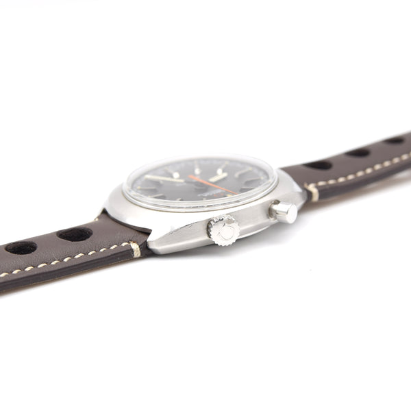 1967 Omega Chronostop Genéve Rarer drivers Model 145.010 with Grey Sloped Dial in Stainless Steel