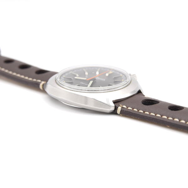 1967 Omega Chronostop Genéve Rarer drivers Model 145.010 with Grey Sloped Dial in Stainless Steel