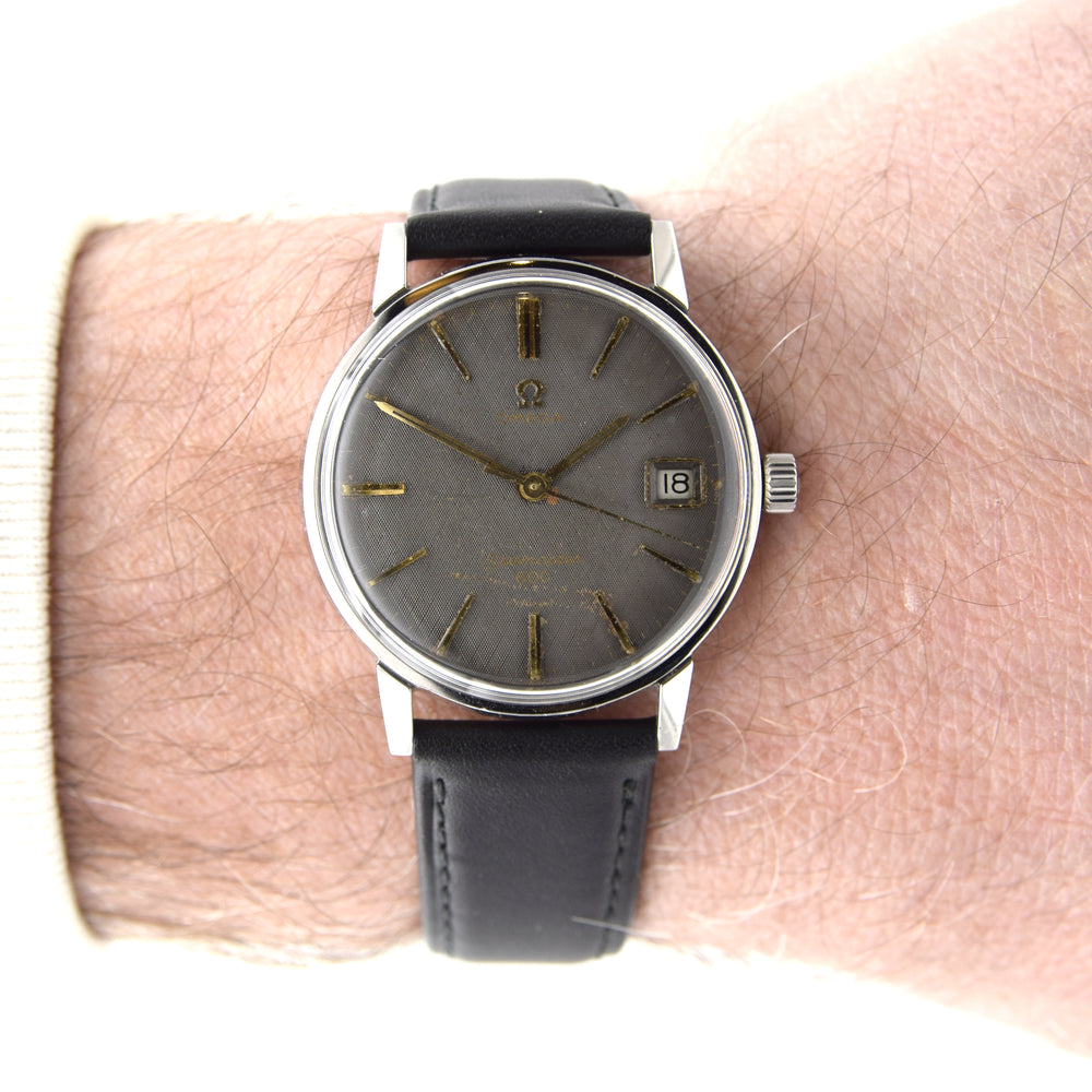 1965 Omega Seamaster 600 unusual rare  graphite grey quilted dial  in Stainless Steel Model 136.011