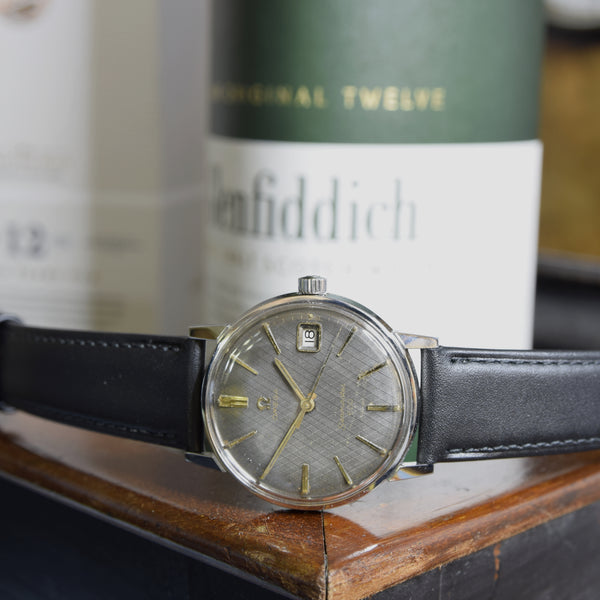 1965 Omega Seamaster 600 unusual rare  graphite grey quilted dial  in Stainless Steel Model 136.011