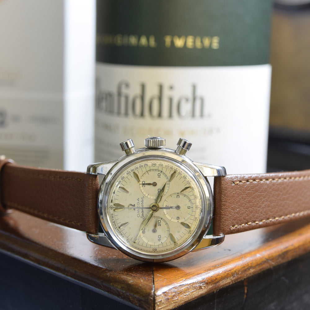 19 lop59 Omega Classic & beautiful dress Chronograph seamaster model ref 2907 with fantastic original dial - Bracelet & Strap