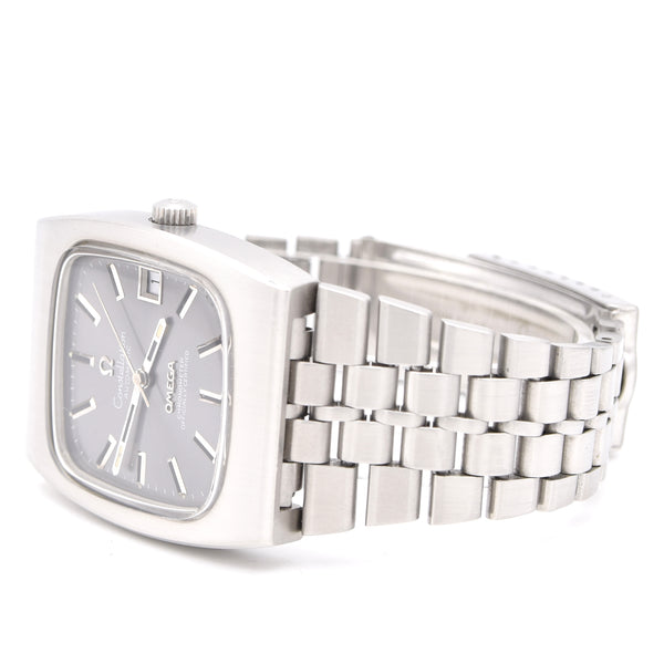 1974 Omega Constellation Chronometer Wristwatch Model 168.0058 Rare sunburst Grey Dial in Stainless Steel