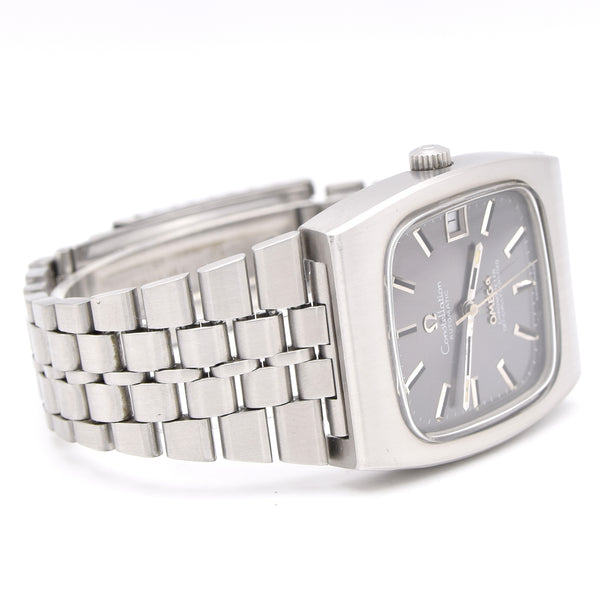 1974 Omega Constellation Chronometer Wristwatch Model 168.0058 Rare sunburst Grey Dial in Stainless Steel