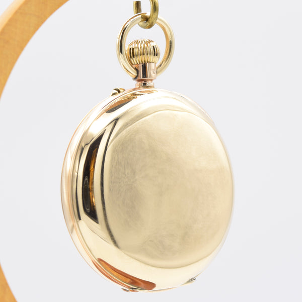 1924 Jw Benson of London solid 9ct gold English made half hunter pocket watch with original box