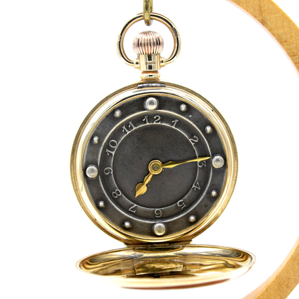 1930 Solid 9ct Gold Braille Full Hunter Pocket Watch -piece unique Cyma Tavannes Movement
