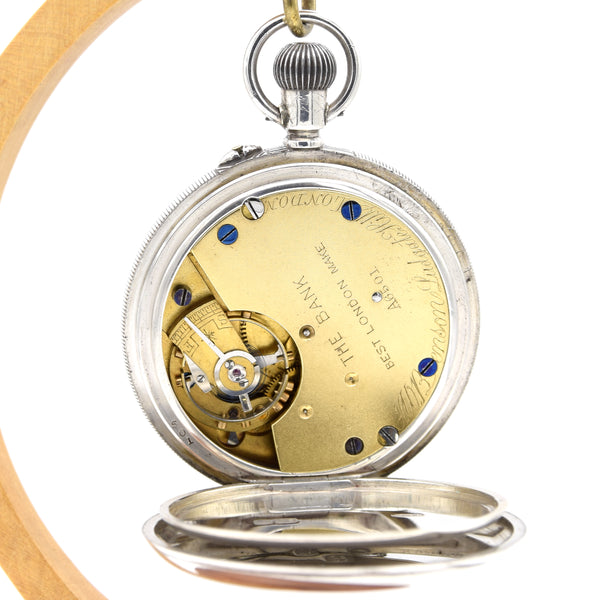 1912 Jw Benson of London solid silver all English made 3/4 plate lever open faced pocket watch