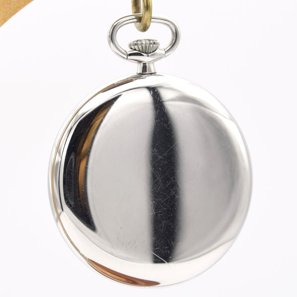 1940 Longines Slim Art Deco Steel Open Face Pocket Watch - Calibre 37.9M + Extract