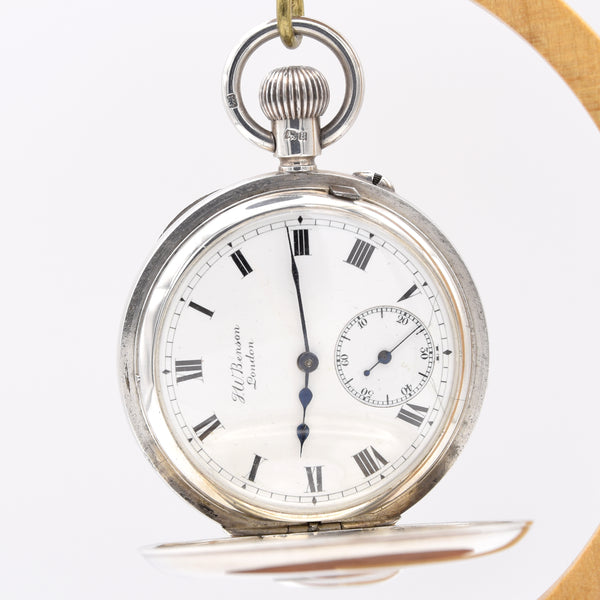 1907 J.W. Benson of London Solid Silver Half Hunter Pocket Watch - Best London Make