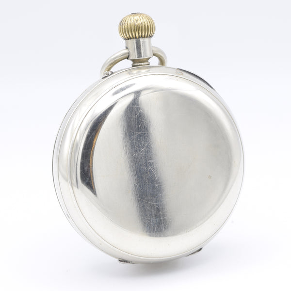 1895-1900 J.W. Benson of London Substantial Railway Guards Nickel Case Pocket Watch - Early All-English Lever