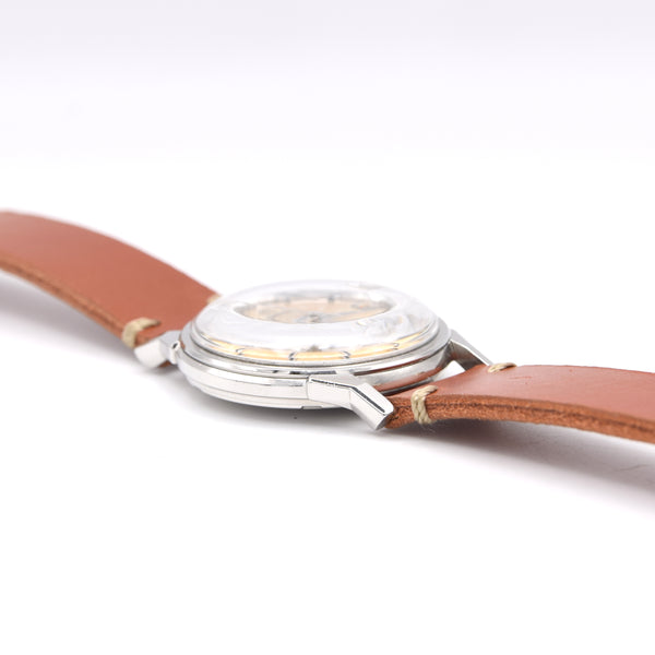 1966 Omega Constellation Date Automatic Chronometer with Dog Leg Lugs onyx batons Model 168.005 in Stainless Steel