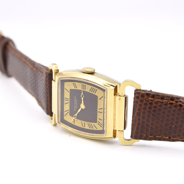1973 Unusual and Fantastic Jean Perret Geneve NOS unused watch with articulated lugs Box & Papers