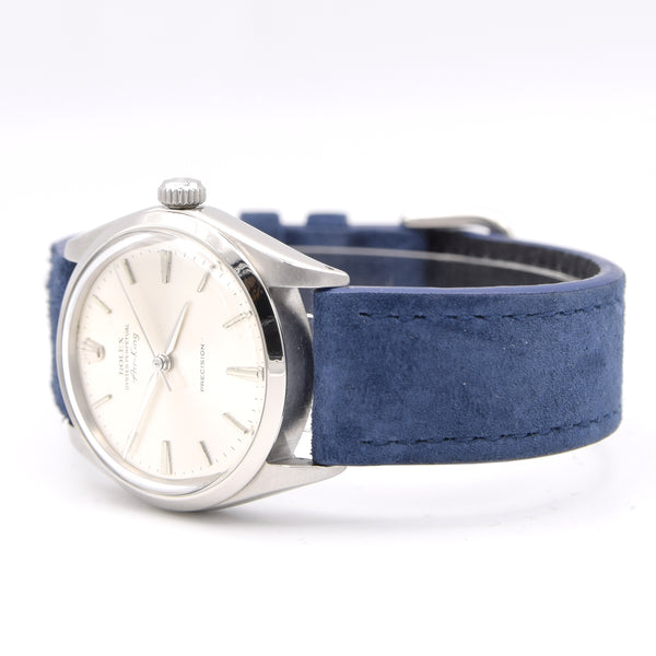 1965 Rolex Oyster Perpetual Air King Precision Model 5500 Rare 'No Lume' with satin silvered Dial in Stainless Steel