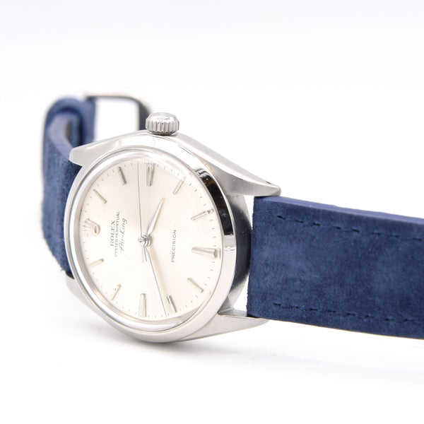 1965 Rolex Oyster Perpetual Air King Precision Model 5500 Rare 'No Lume' with satin silvered Dial in Stainless Steel