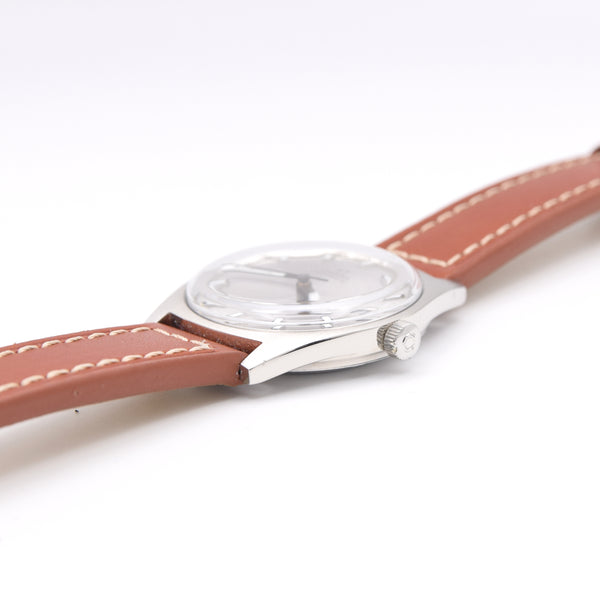 1969 sharp Omega Geneve Automatic Date Model 166.041 Rare sports dial Variant in Stainless Steel with Cal 565