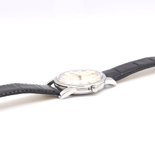 1962 Omega sharp Seamaster Automatic Wristwatch Model 14761 Original Off-White onyx markers dial