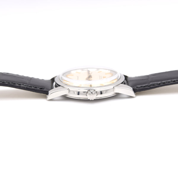 1962 Omega sharp Seamaster Automatic Wristwatch Model 14761 Original Off-White onyx markers dial
