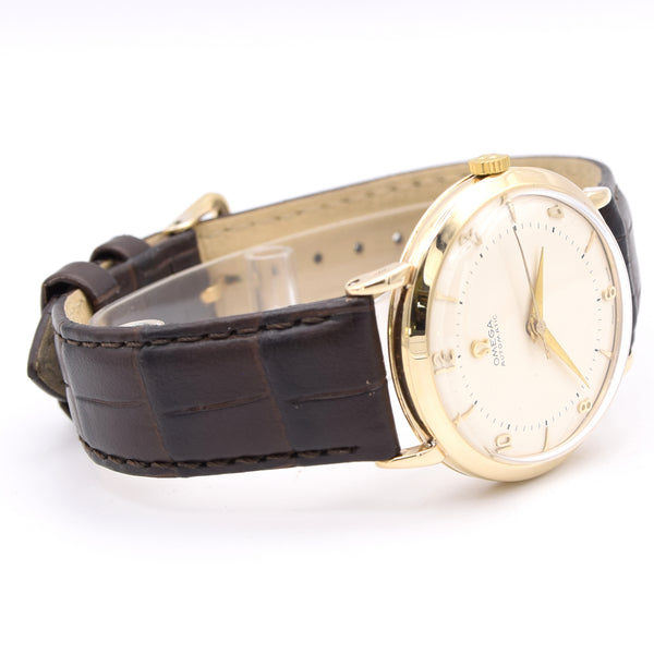 1950 Omega Automatic Elegant solid 9ct gold Dress Watch Model 13308 explorer dial Cal 351