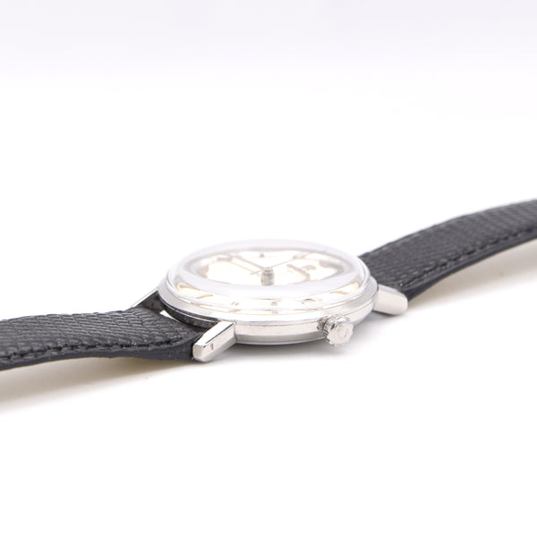 1963 Omega Automatic Seamaster De Ville Date Model 166.020 Wristwatch with Linen Dial - Hippocampus