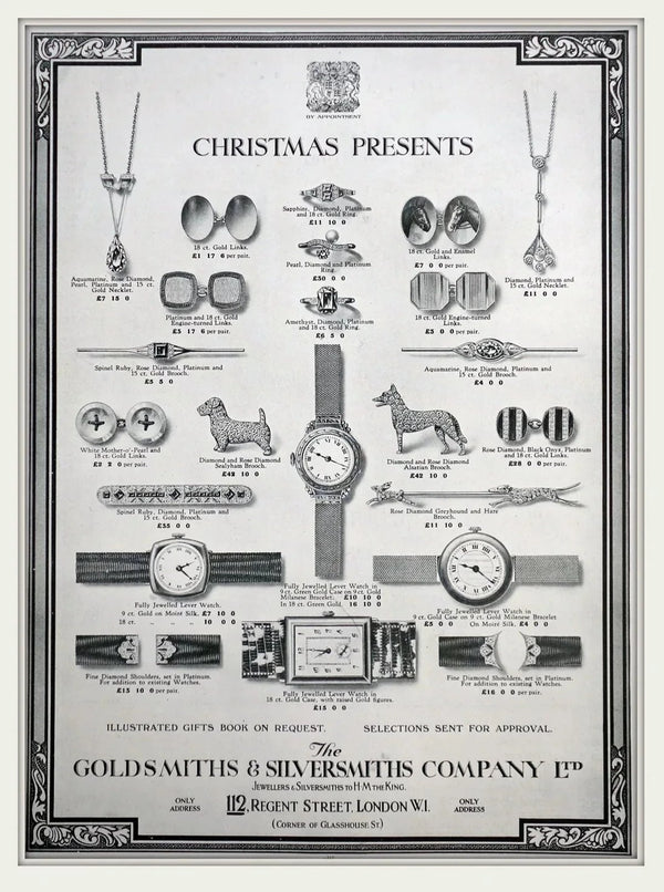 1928 Art deco solid 925 sterling silver Goldsmiths & Silversmiths watch English hallmarks