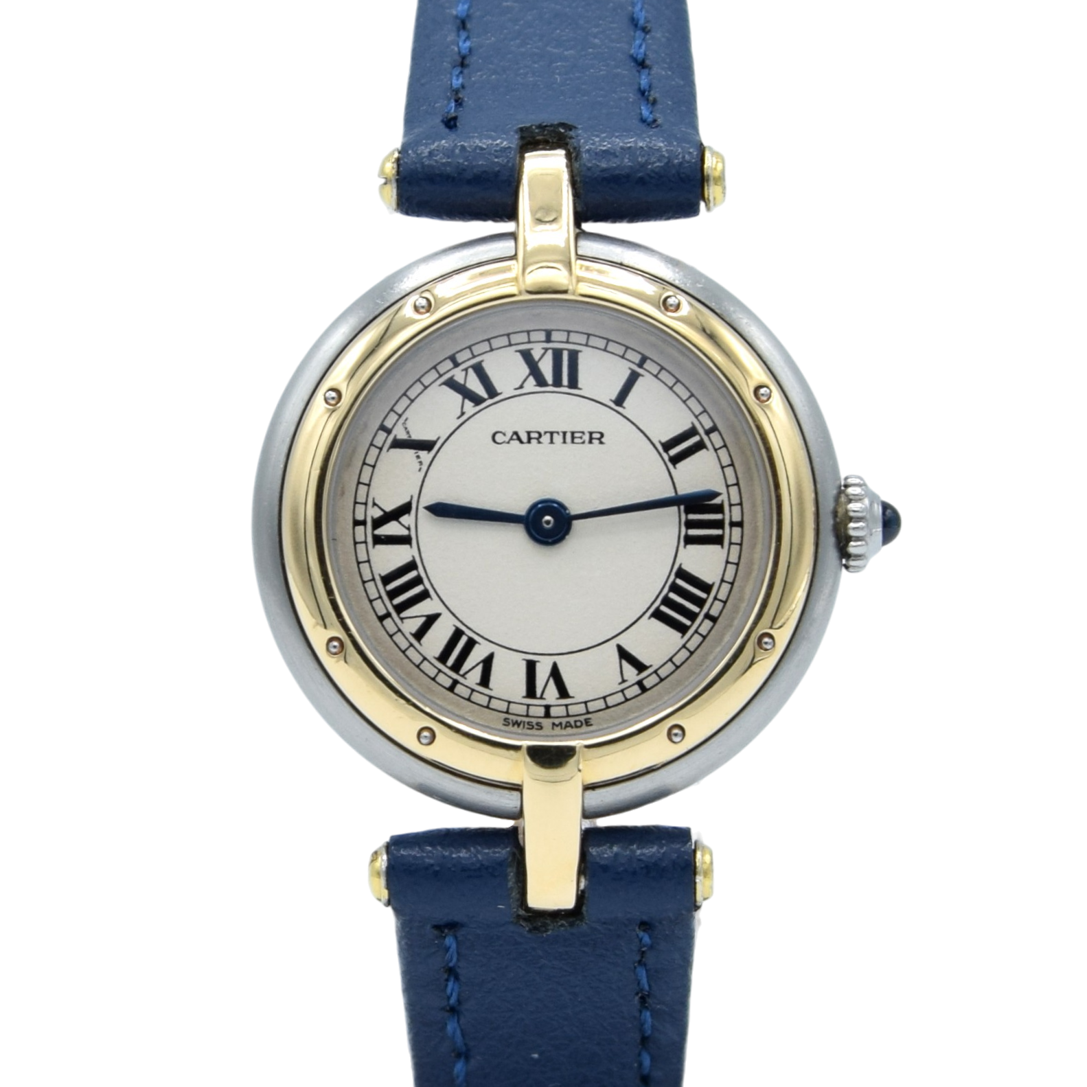 2000 Ladies Cartier Panthère Vendôme Quartz Model 166920 in Stainless Steel with Studded Gold Bezel
