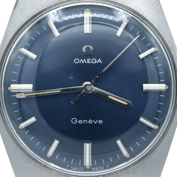 1970 Omega Geneve Model 135.041 Manual Wind with Rare Fixo-Flex Bracelet & electric blue dial