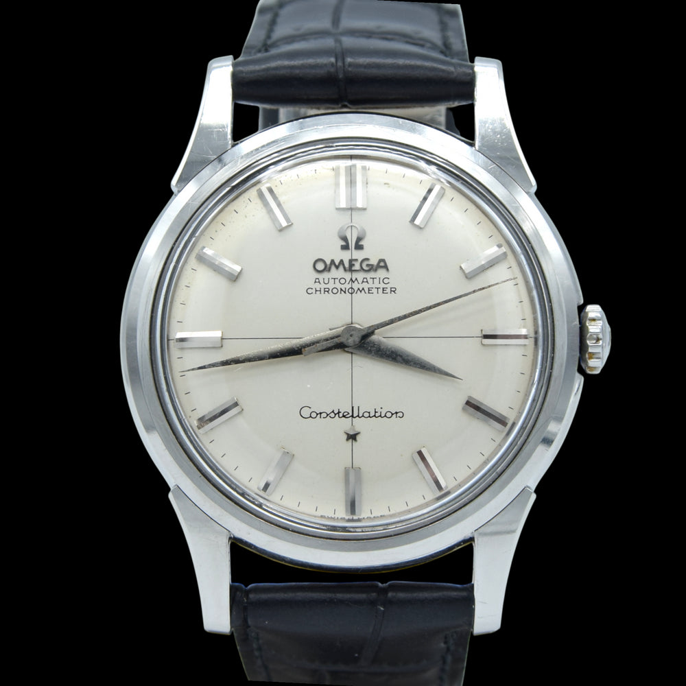1959 Omega Constellation chronometer with Stunning Cross-Hair dial Model 14381 sharp case