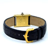 1970s Cartier Ladies Tank 925 Sterling Silver Gilt Vermeil Mechanical Manual Wind with rare black Roman Dial