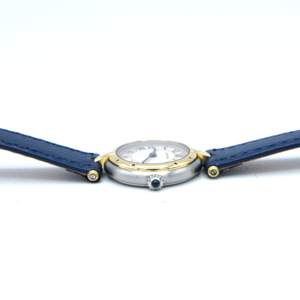 2000 Ladies Cartier Panthère Vendôme Quartz Model 166920 in Stainless Steel with Studded Gold Bezel