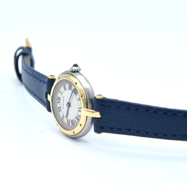 2000 Ladies Cartier Panthère Vendôme Quartz Model 166920 in Stainless Steel with Studded Gold Bezel
