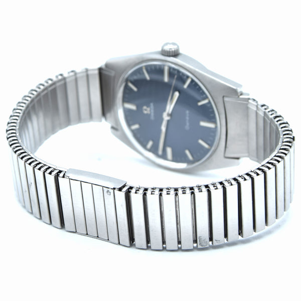 1970 Omega Geneve Model 135.041 Manual Wind with Rare Fixo-Flex Bracelet & electric blue dial