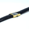 1970s Cartier Ladies Tank 925 Sterling Silver Gilt Vermeil Mechanical Manual Wind with rare black Roman Dial