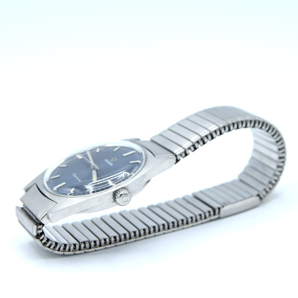 1970 Omega Geneve Model 135.041 Manual Wind with Rare Fixo-Flex Bracelet & electric blue dial