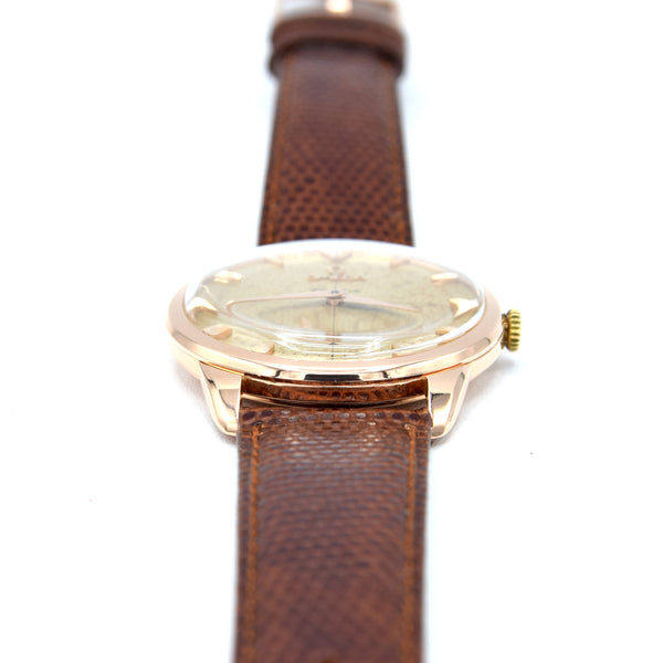 1954 Omega Geneve 36mm in Solid 18k pink Gold with Original Two-Tone Cross Hair Dial