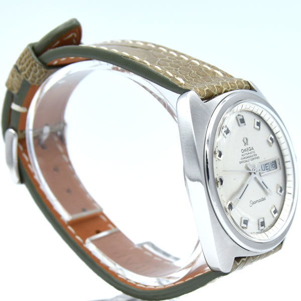 1969 Large Omega Seamaster Automatic Rare Chronometer Day/Date Model 168.034 with Glitter Dial in Stainless Steel