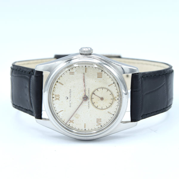1944 Rolex Oyster Model 4377/4461 in 34mm Stainless Steel Oyster Case with Rare Roman Numerals and Sub Seconds Dial