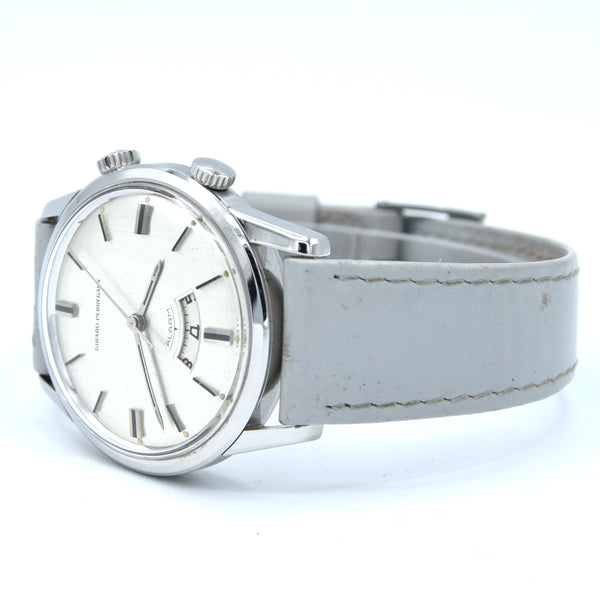 (RESERVED) Girard-Perregaux rare swiss Alarm classic wristwatch in Stainless Steel Circa 1960s 35mm