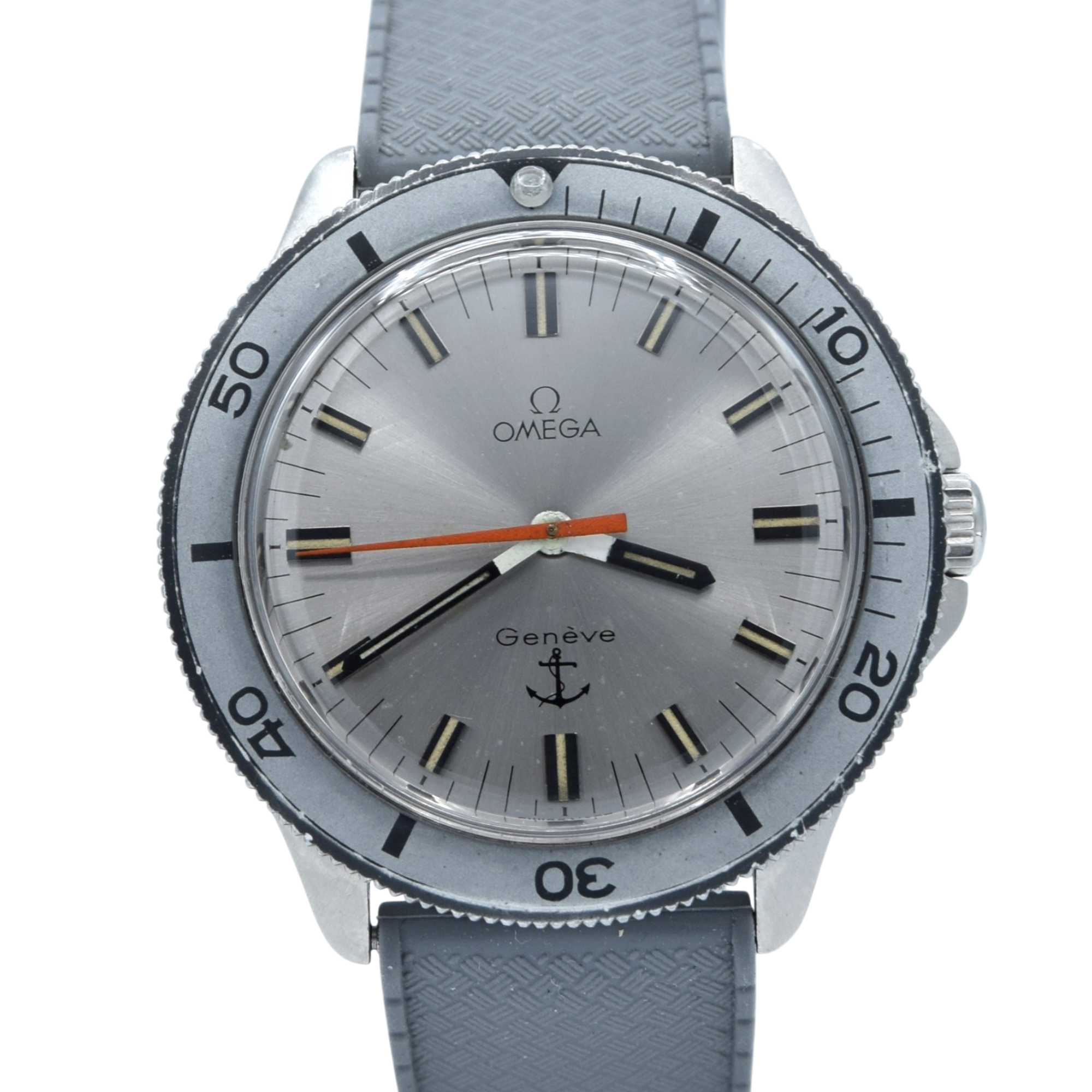 1969 Omega Geneve "Admiralty"  Model 135.042 Manual Wind Rare Italian market "Ancora"