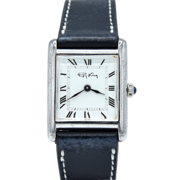 1977 Designer RoyKing Tank watch 925 Sterling silver Queens jubilee mark Manual Winding