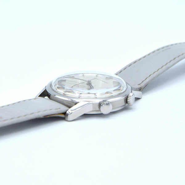 (RESERVED) Girard-Perregaux rare swiss Alarm classic wristwatch in Stainless Steel Circa 1960s 35mm