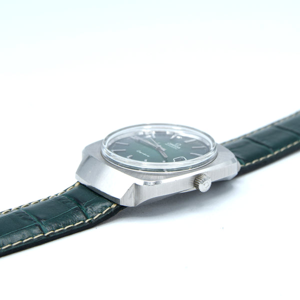 1973 Omega Genève Automatic Large Hooded Model 166.0164 with rare emerald green Dial