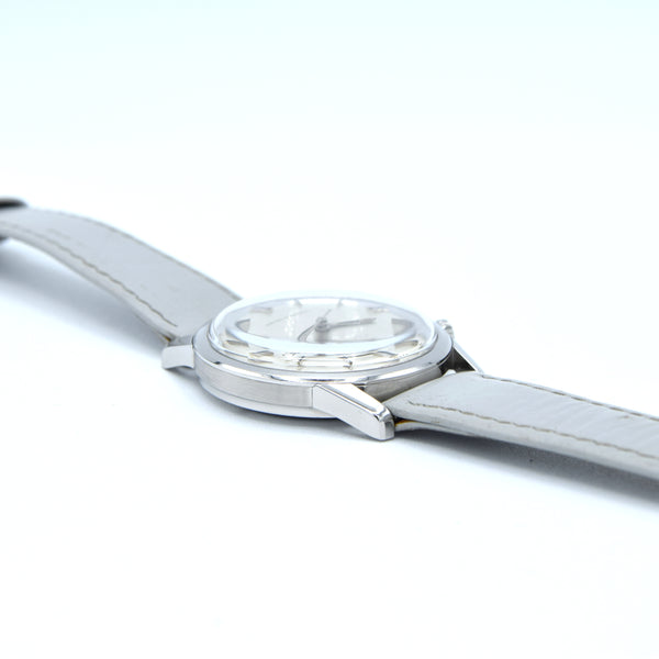 (RESERVED) Girard-Perregaux rare swiss Alarm classic wristwatch in Stainless Steel Circa 1960s 35mm