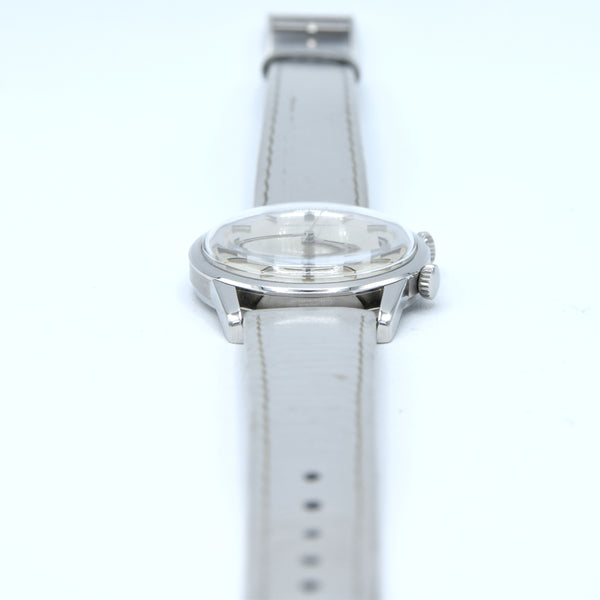 (RESERVED) Girard-Perregaux rare swiss Alarm classic wristwatch in Stainless Steel Circa 1960s 35mm