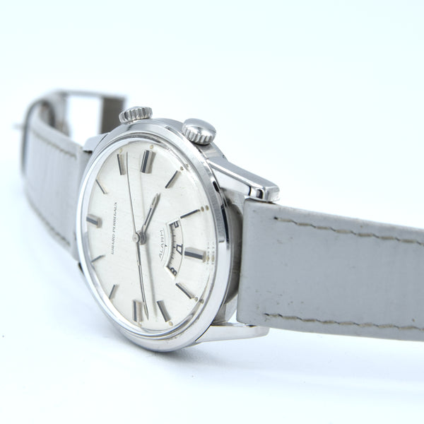 (RESERVED) Girard-Perregaux rare swiss Alarm classic wristwatch in Stainless Steel Circa 1960s 35mm