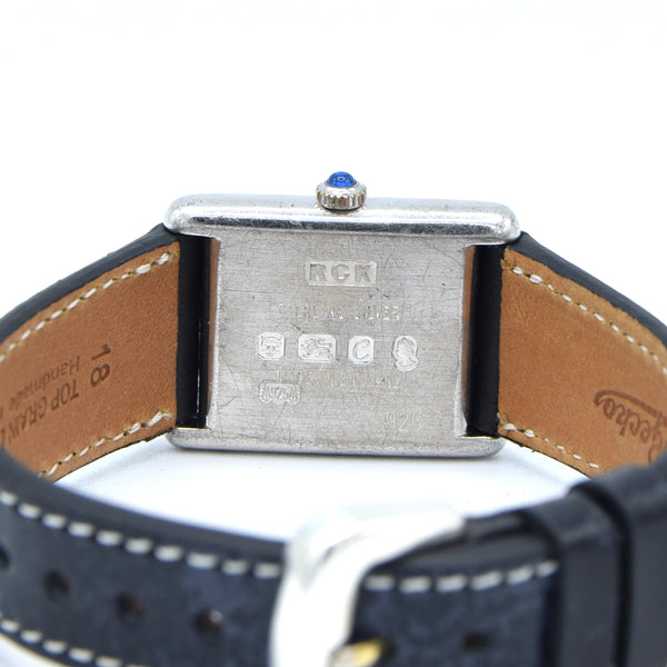 1977 Designer RoyKing Tank watch 925 Sterling silver Queens jubilee mark Manual Winding