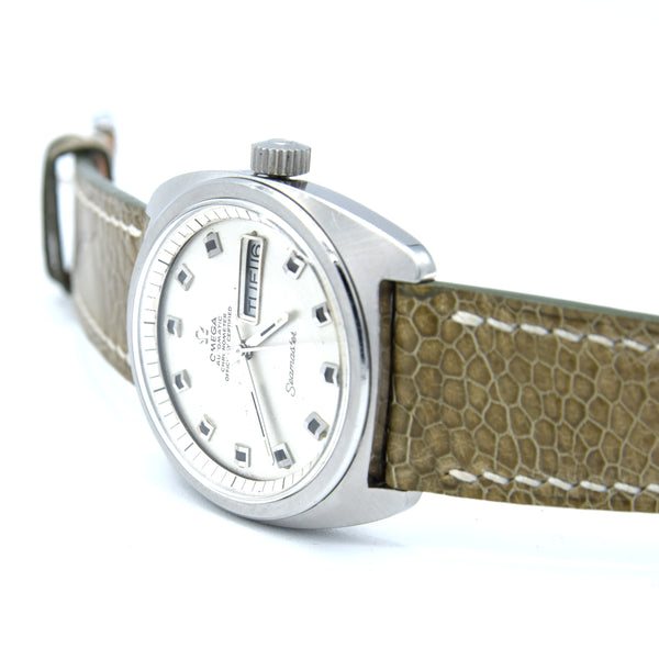 1969 Large Omega Seamaster Automatic Rare Chronometer Day/Date Model 168.034 with Glitter Dial in Stainless Steel
