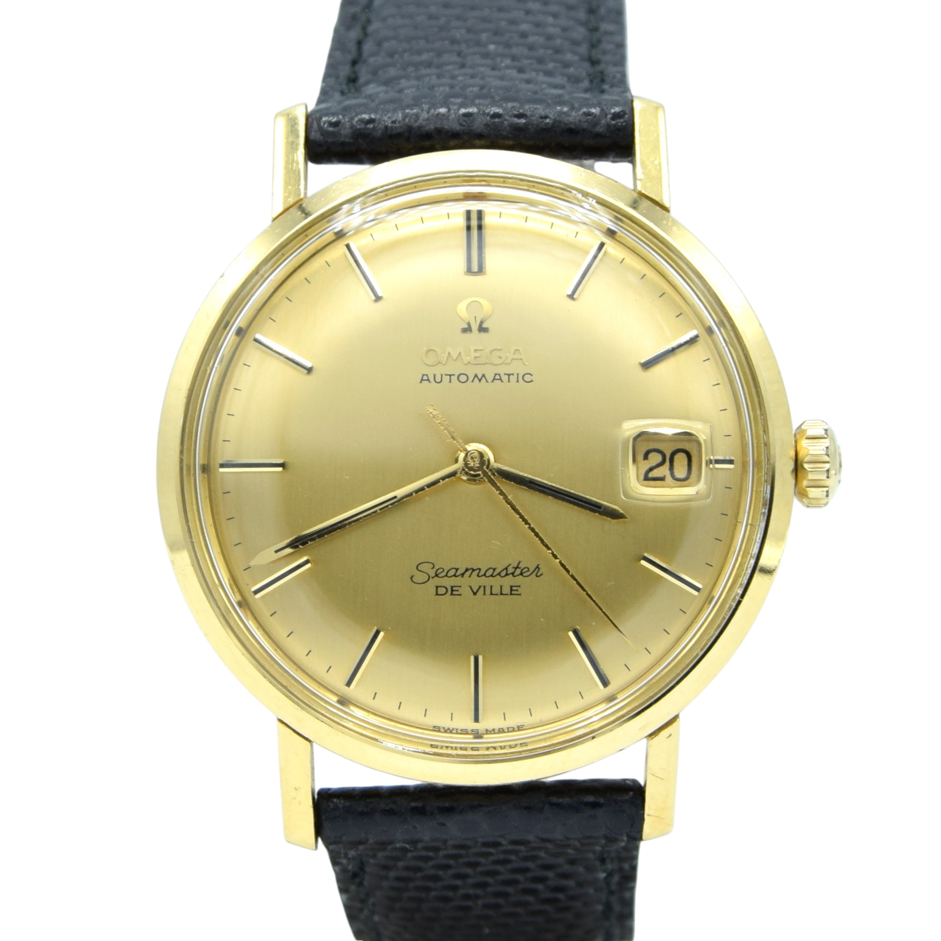 1967 Omega Automatic Seamaster De Ville Date Model 166.3020 in Solid 18ct Gold Rare french Market